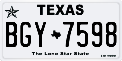 TX license plate BGY7598