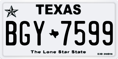 TX license plate BGY7599