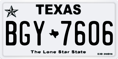 TX license plate BGY7606