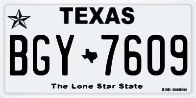 TX license plate BGY7609