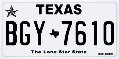TX license plate BGY7610