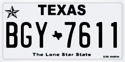 TX license plate BGY7611