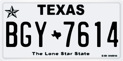 TX license plate BGY7614