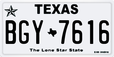 TX license plate BGY7616