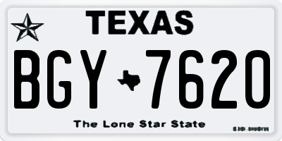 TX license plate BGY7620