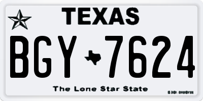 TX license plate BGY7624