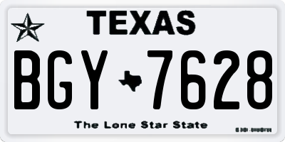 TX license plate BGY7628