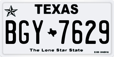 TX license plate BGY7629