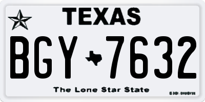 TX license plate BGY7632