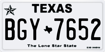 TX license plate BGY7652