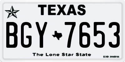 TX license plate BGY7653
