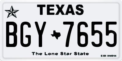 TX license plate BGY7655