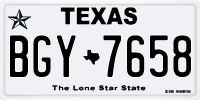 TX license plate BGY7658