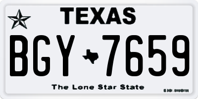 TX license plate BGY7659