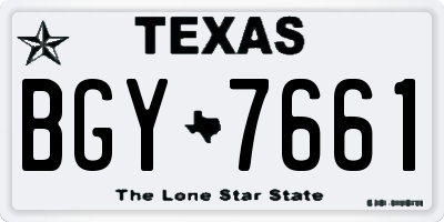 TX license plate BGY7661