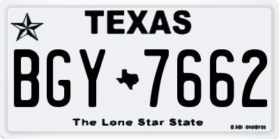 TX license plate BGY7662