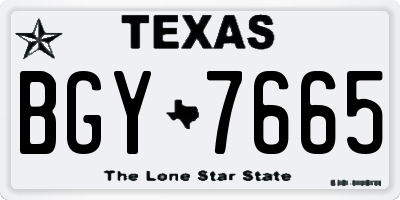 TX license plate BGY7665