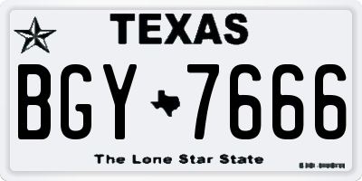 TX license plate BGY7666