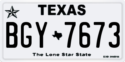 TX license plate BGY7673