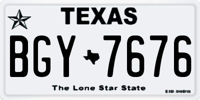 TX license plate BGY7676