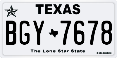 TX license plate BGY7678