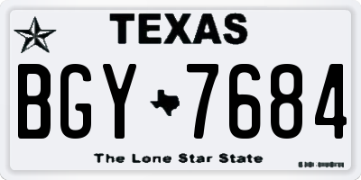 TX license plate BGY7684