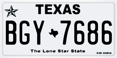 TX license plate BGY7686