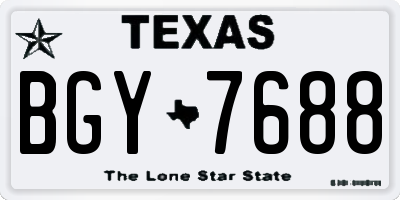 TX license plate BGY7688