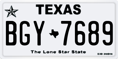 TX license plate BGY7689