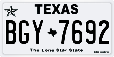 TX license plate BGY7692