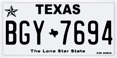 TX license plate BGY7694