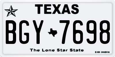 TX license plate BGY7698