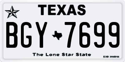 TX license plate BGY7699