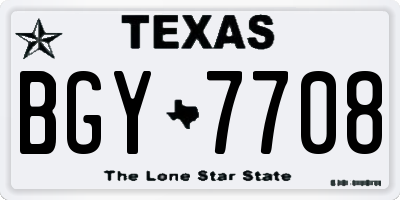 TX license plate BGY7708