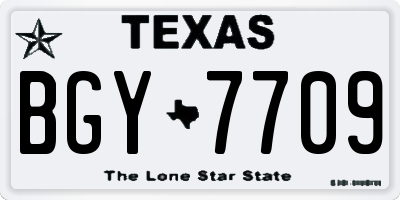 TX license plate BGY7709