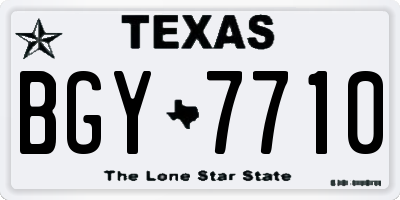 TX license plate BGY7710