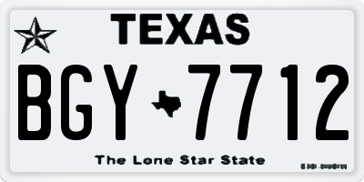 TX license plate BGY7712