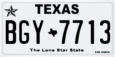 TX license plate BGY7713