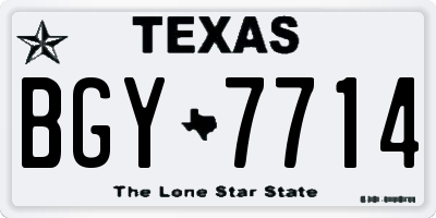 TX license plate BGY7714
