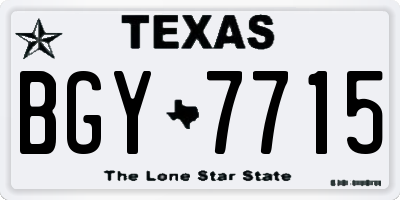 TX license plate BGY7715
