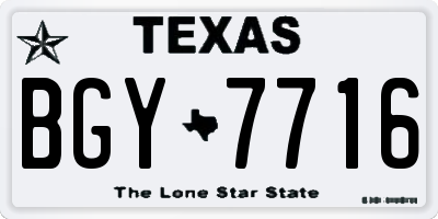 TX license plate BGY7716