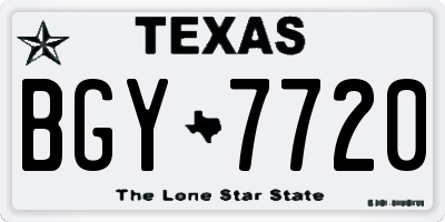 TX license plate BGY7720