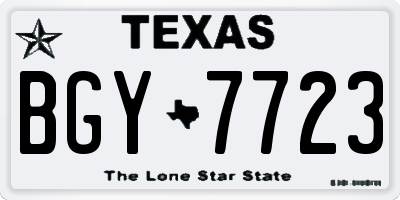 TX license plate BGY7723