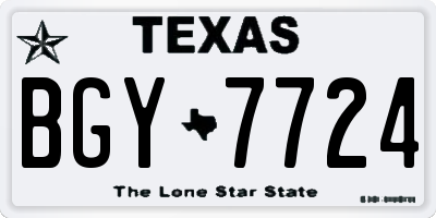 TX license plate BGY7724