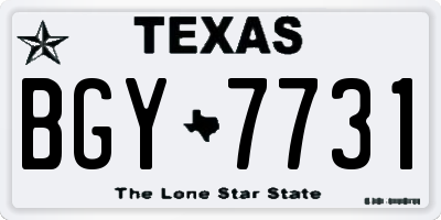 TX license plate BGY7731