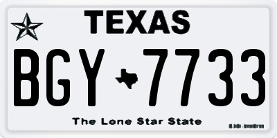 TX license plate BGY7733
