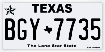 TX license plate BGY7735