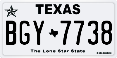 TX license plate BGY7738
