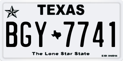 TX license plate BGY7741