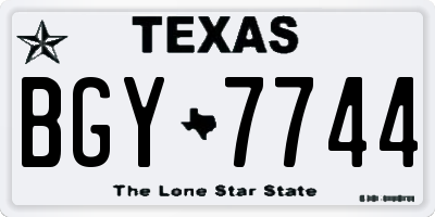 TX license plate BGY7744